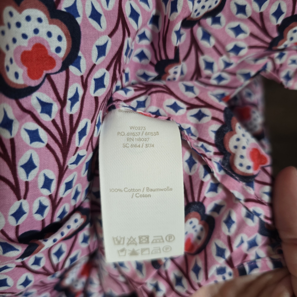 Boden Pink Floral Notch-Neck Short Sleeve Blouse - Picture 4 of 4